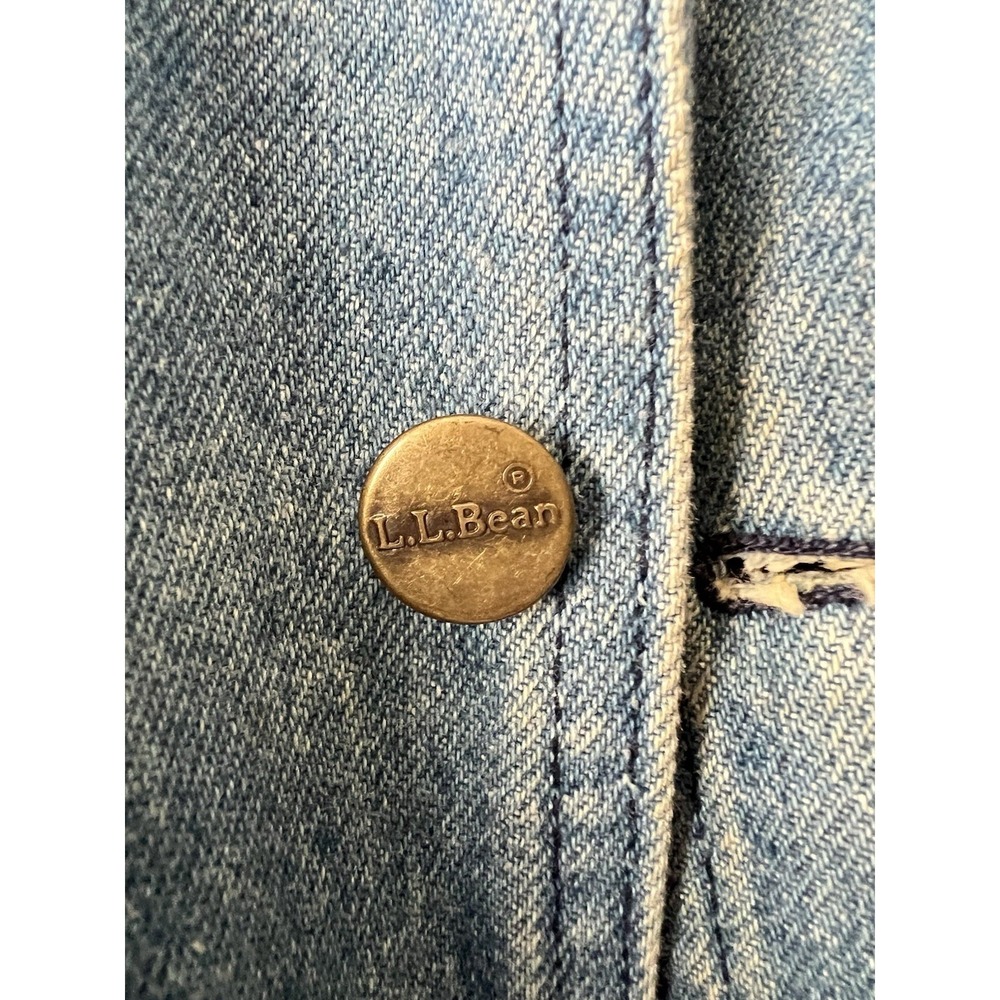 Vintage LL Bean Denim Barn Coat Mens XL Wool Liner Corduroy Collar Chore Jacket - Picture 5 of 16